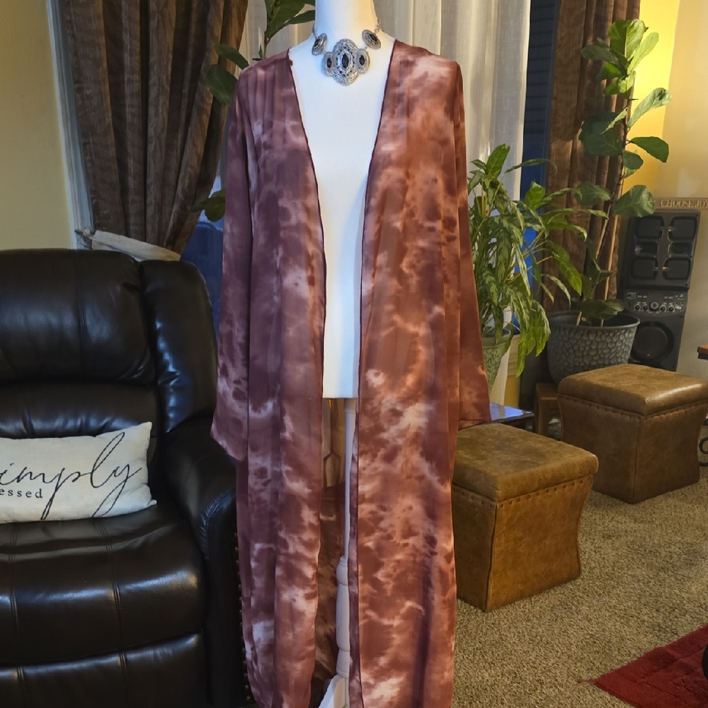 Tie-Dye Open Front Kimono